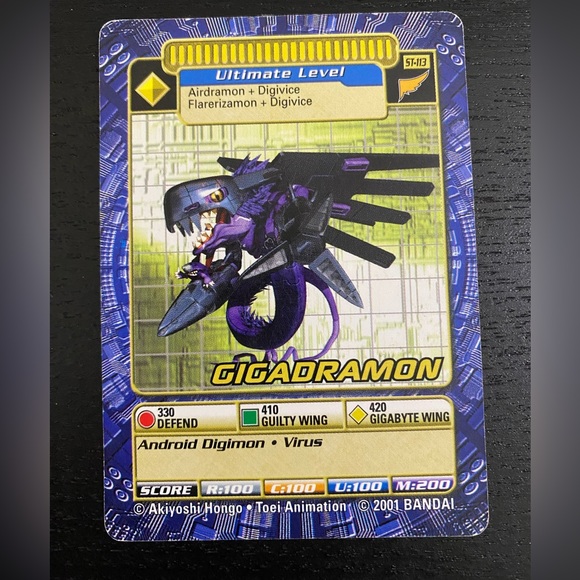 🔴2/$10 SALE🔴 Gigadramon ST-113 2001 Digimon Trading Card - Picture 1 of 2